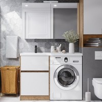 Мебель для ванной комнаты AQUATON Лондри 60 L, дуб сантана, белый