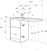 Мебель для ванной комнаты AQUATON Лондри 60 L, дуб сантана, белый