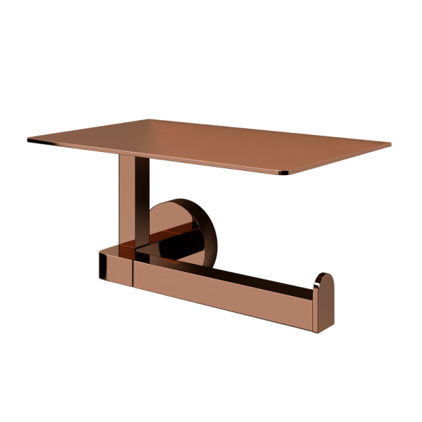 Держатель для туалетной бумаги Wasserkraft Asphe 77725 с полкой для телефона, розовое золото