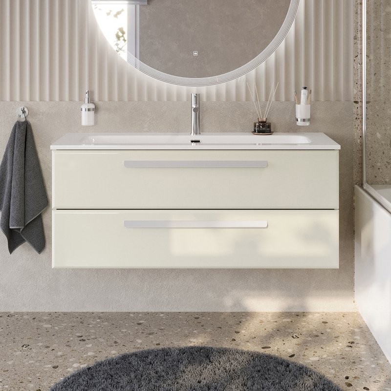 Тумба под раковину без столешницы Cezares Eco Cer-N 120 брашированная альпака, ручки сатин