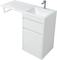 Тумба с раковиной Aquanet Токио 48 1 ящик, c бельевой корзиной R