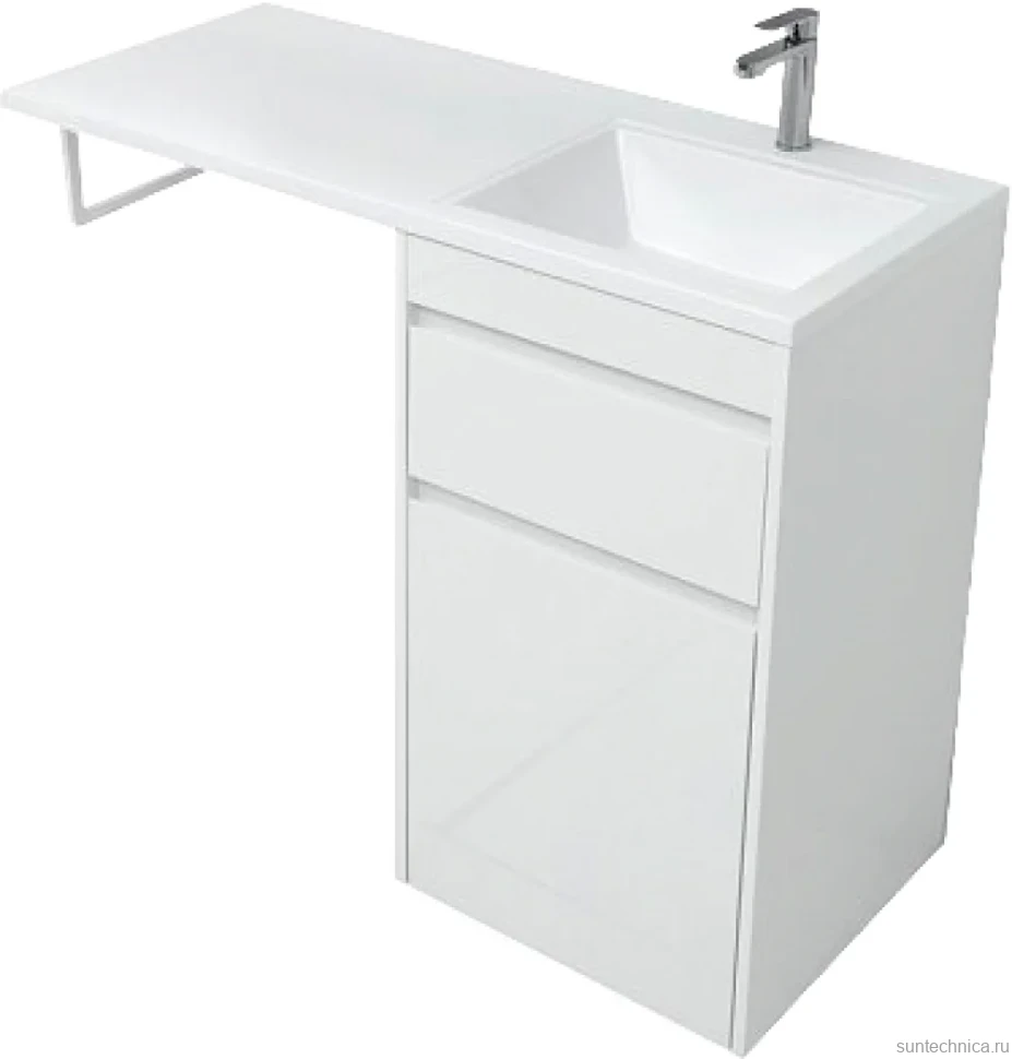 Тумба с раковиной Aquanet Токио 48 1 ящик, c бельевой корзиной R