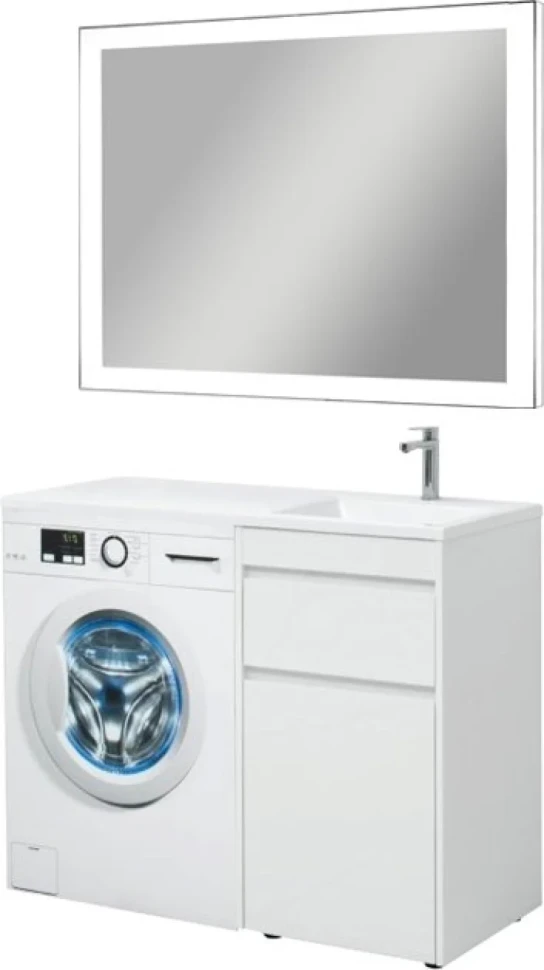 Тумба с раковиной Aquanet Токио 48 1 ящик, c бельевой корзиной R