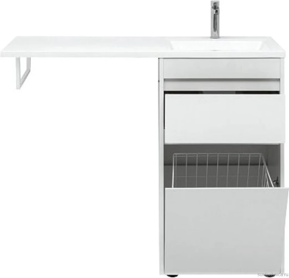 Тумба с раковиной Aquanet Токио 48 1 ящик, c бельевой корзиной R