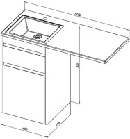 Тумба с раковиной Aquanet Токио 48 1 ящик, c бельевой корзиной R