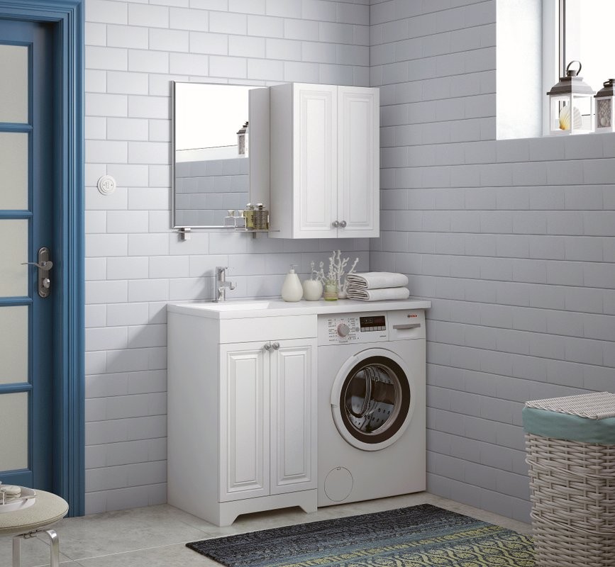 Тумба с раковиной Corozo Леон 110 под стиральную машину L