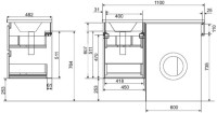 Тумба с раковиной Эстет Dallas Luxe 110 R подвесная, 2 ящика
