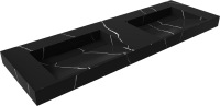 Раковина Armadi Art Flat Nero Marquina 140 с кронштейнами