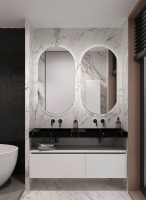 Раковина Armadi Art Flat Nero Marquina 140 с кронштейнами