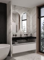 Раковина Armadi Art Flat Nero Marquina 140 с кронштейнами