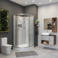 Душевая кабина Niagara Classic NG-3312-14RBKT 120х80 см, без крыши, с тропическим душем