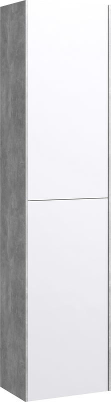 Шкаф пенал для ванной Aqwella 5 stars Mobi 35 бетон светлый, белый