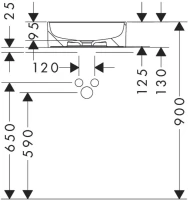 Накладная раковина Hansgrohe Xuniva S 60164450 Накладная раковина Hansgrohe Xuniva S 60164450