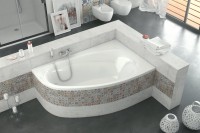 Акриловая ванна Excellent Kameleon R 170x110 см, угловая, правая, пристенная, белая, асимметричная, с каркасом