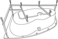 Акриловая ванна Excellent Kameleon R 170x110 см, угловая, правая, пристенная, белая, асимметричная, с каркасом