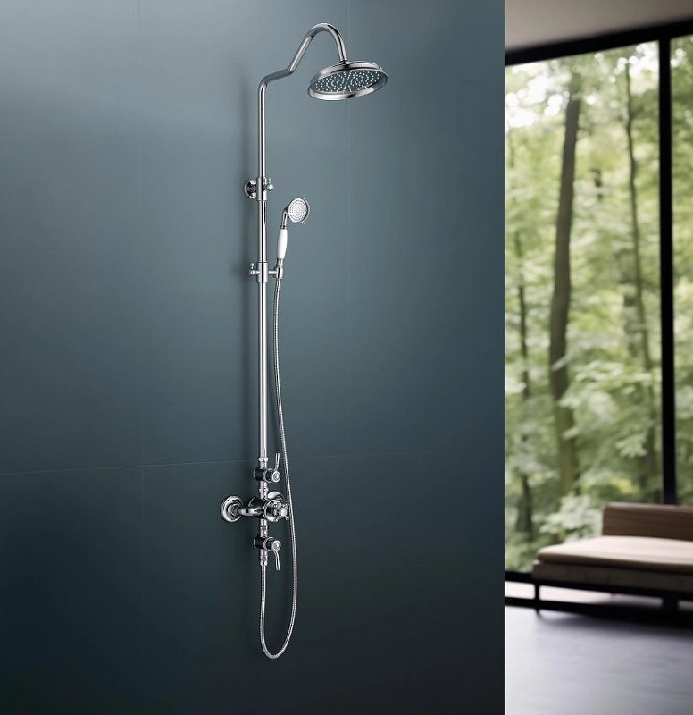 Душевая стойка AQUATEK Классик AQ2563CR с термостатом, хром