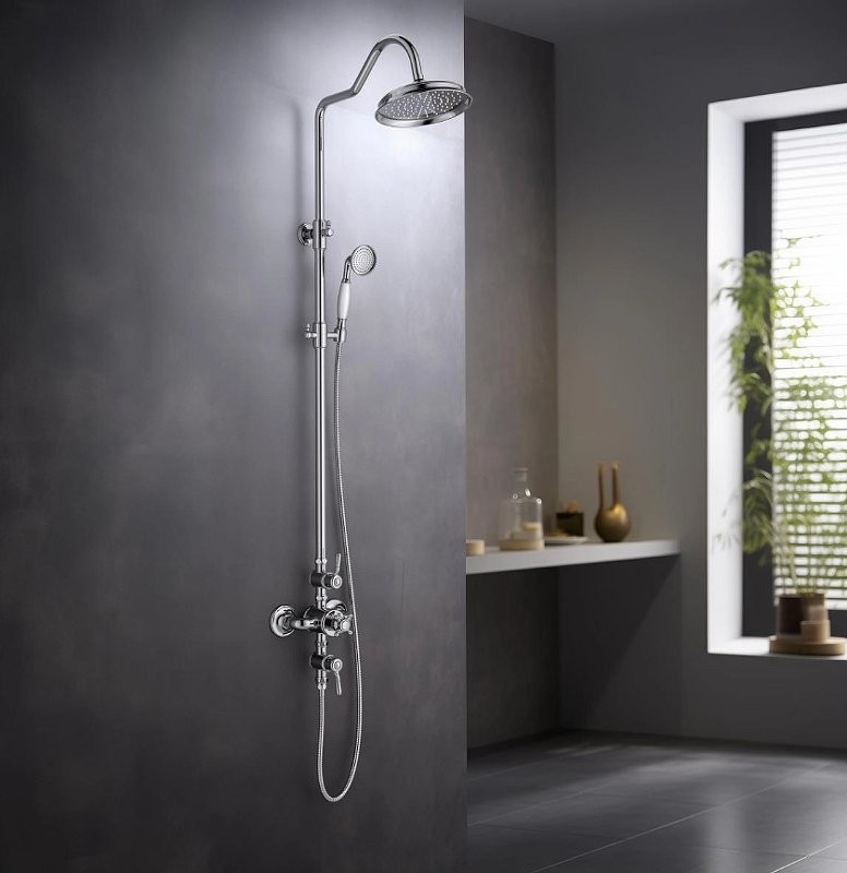 Душевая стойка AQUATEK Классик AQ2563CR с термостатом, хром