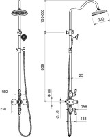 Душевая стойка AQUATEK Классик AQ2563CR с термостатом, хром