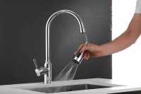 Смеситель для кухни Shevanik S163 с выдвижным изливом, хром