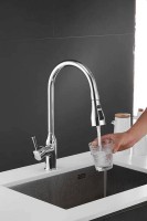 Смеситель для кухни Shevanik S163 с выдвижным изливом, хром