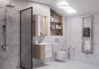 Тумба с раковиной AQUATON Бостон 60 дуб эврика, белый глянец