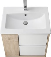 Тумба с раковиной AQUATON Бостон 60 дуб эврика, белый глянец