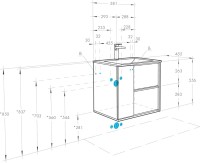 Тумба с раковиной AQUATON Бостон 60 дуб эврика, белый глянец