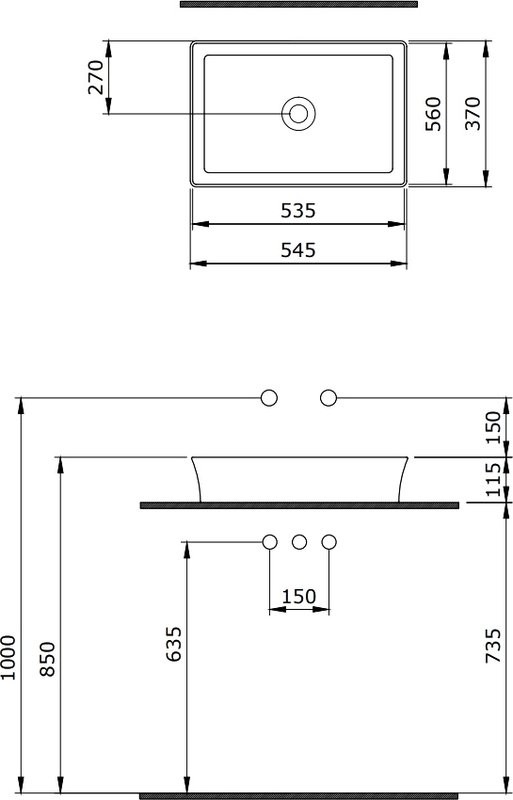Накладная раковина Berges Ego SL 55x37 глянцевая белая