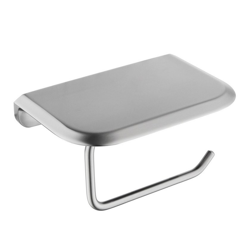 Держатель для туалетной бумаги Abber Nord AA1530SP с полкой для телефона, сатин