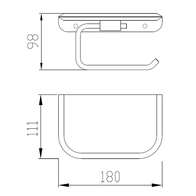 Держатель для туалетной бумаги Abber Nord AA1530SP с полкой для телефона, сатин