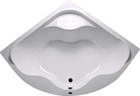 Акриловая ванна Marka One Afrodita 140x140 см, угловая, пристенная, белая, четверть круга, с каркасом