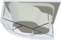 Акриловая ванна Marka One Afrodita 140x140 см, угловая, пристенная, белая, четверть круга, с каркасом