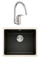 Комплект Мойка Blanco Subline 500-U черная + Смеситель Grohe Euroeco