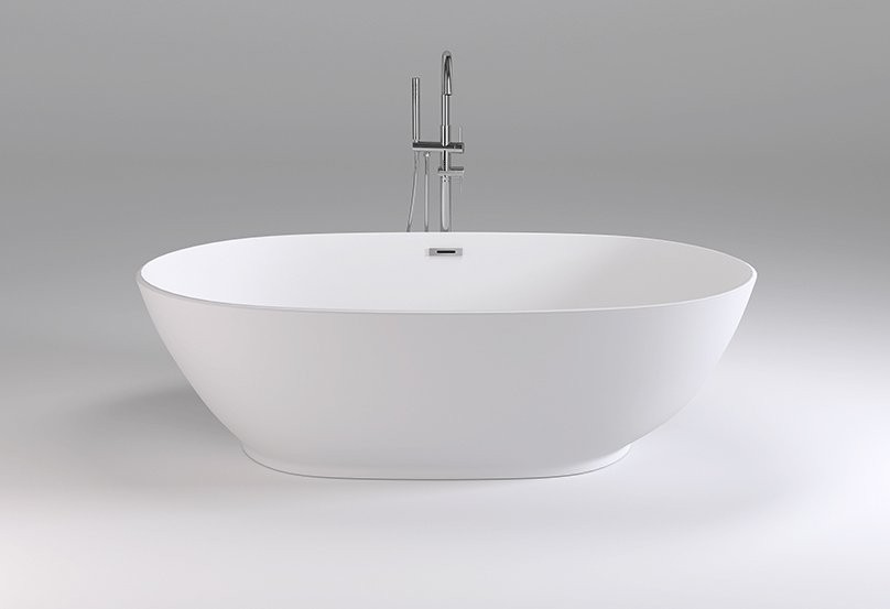 Акриловая ванна Black&White Swan SB106 180x90 см, левая, отдельностоящая, белая, овальная, с каркасом, со сливом-переливом, с донным клапаном