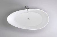 Акриловая ванна Black&White Swan SB106 180x90 см, левая, отдельностоящая, белая, овальная, с каркасом, со сливом-переливом, с донным клапаном