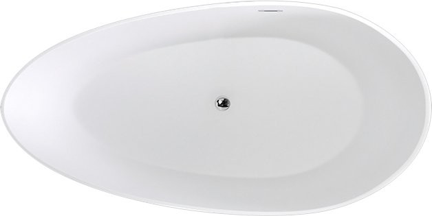 Акриловая ванна Black&White Swan SB106 180x90 см, левая, отдельностоящая, белая, овальная, с каркасом, со сливом-переливом, с донным клапаном