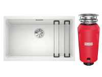 Комплект Мойка Blanco Etagon 700-U белая + Измельчитель Franke