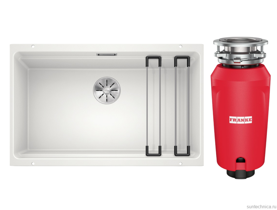Комплект Мойка Blanco Etagon 700-U белая + Измельчитель Franke