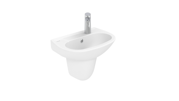 Раковина Creavit Trend 46 глянцевая белая, с полупьедесталом