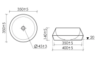 Раковина накладная Ceramicanova Maya круглая 40 см цвет белый матовый CN12004MW