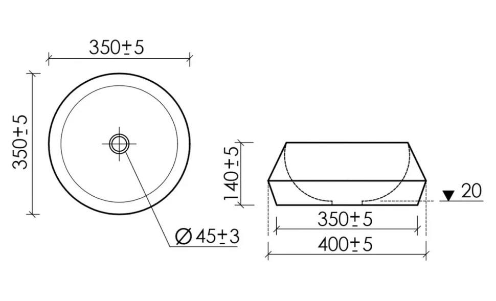 Раковина накладная Ceramicanova Maya круглая 40 см цвет белый матовый CN12004MW
