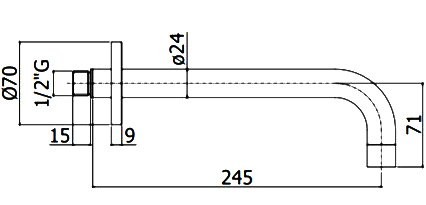 Излив Paffoni Light ZBOC141NO для ванны, матовый черный