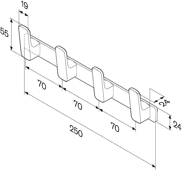 Крючок AM.PM Func A8F35922 черный, на шурупах