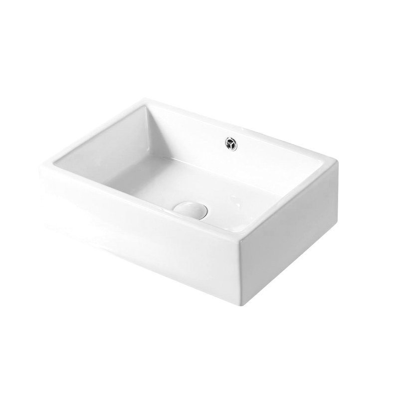 Накладная раковина GID Geometrico N9129 51 глянцевая белая, прямоугольная, фаянс