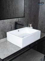 Накладная раковина GID Geometrico N9129 51 глянцевая белая, прямоугольная, фаянс