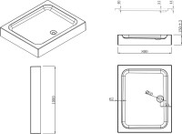 Душевой уголок Esbano ESR-7190B 100х80 см, профиль черный, стекло прозрачное