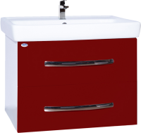 Тумба с раковиной Bellezza Рокко 80 подвесная, красная