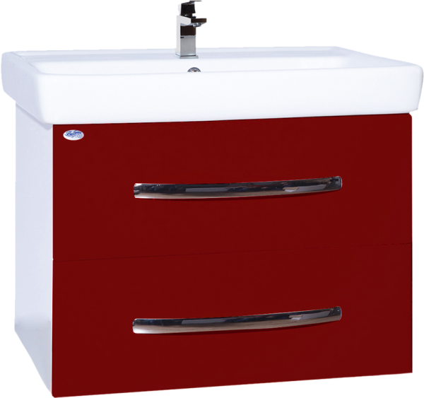 Тумба с раковиной Bellezza Рокко 80 подвесная, красная