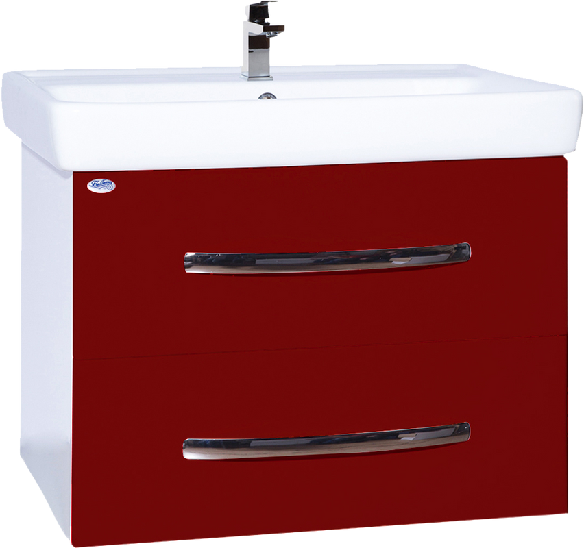 Тумба с раковиной Bellezza Рокко 80 подвесная, красная