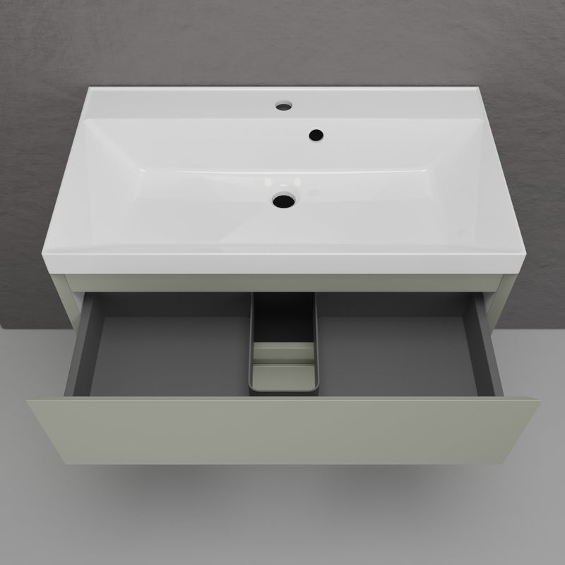 Тумба с раковиной Style Line Манхэттен 80 подвесная, олива, раковина Andrea Classic 80